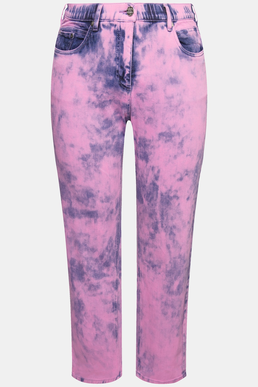 Stora storlekar Boyfriend-jeans i vid 5-ficksmodell med skön stretch, Dam, rosa, storlek: 46, Bomull, Ulla Popken