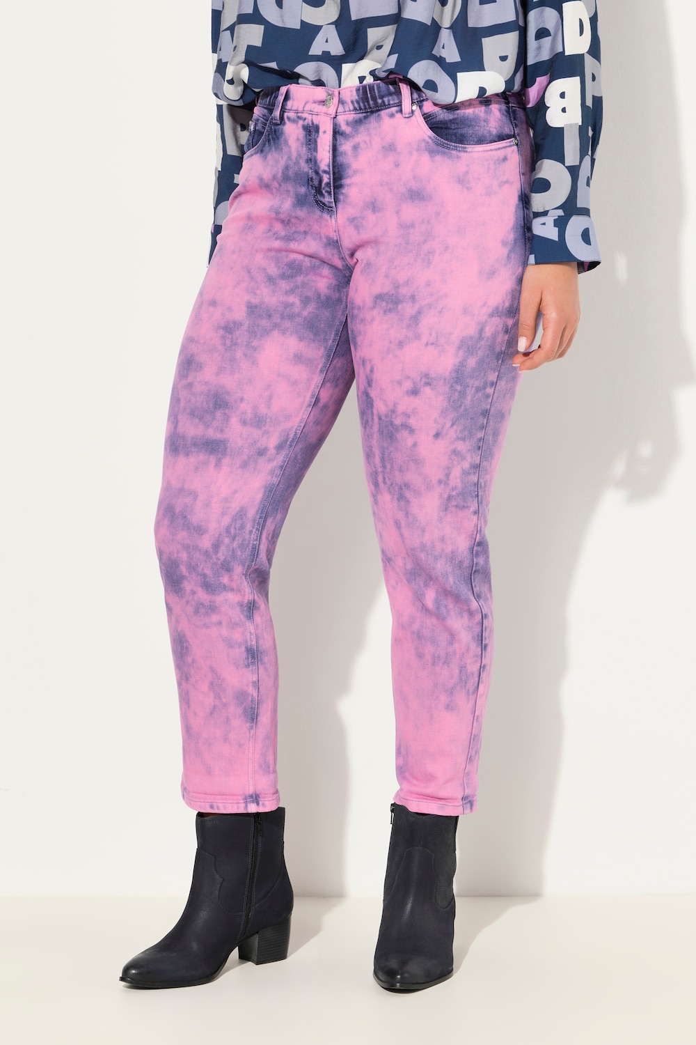 Große Größen Boyfriend-Jeans, Damen, rosa, Größe: 42, Baumwolle, Ulla Popken