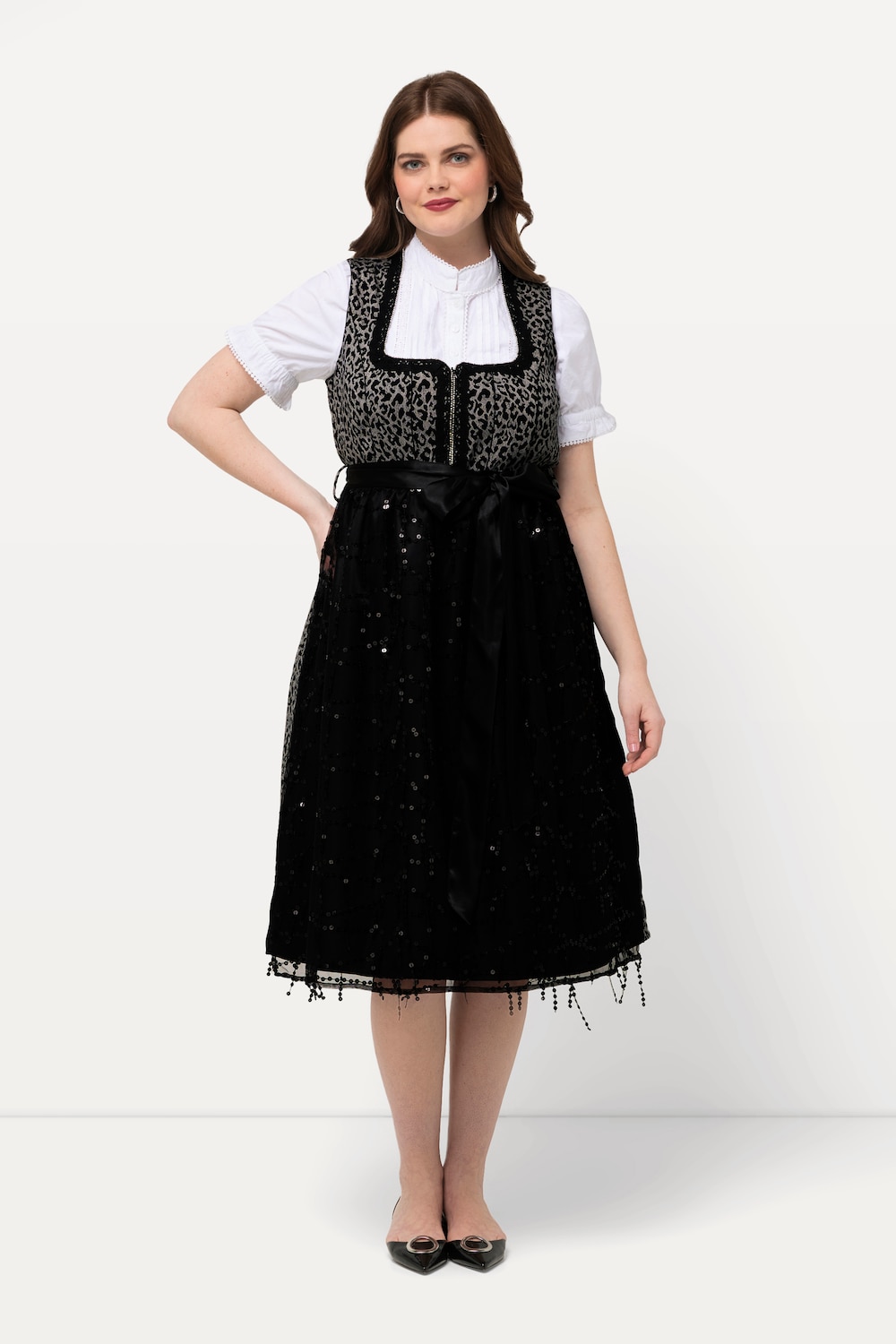 Große Größen Dirndl, Damen, schwarz, Größe: 62, Polyester/Baumwolle/Viskose, Ulla Popken