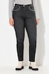 Mom jeans, wijde pijpen, sierstuds, comfortabele tailleband
