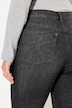Mom jeans, wijde pijpen, sierstuds, comfortabele tailleband