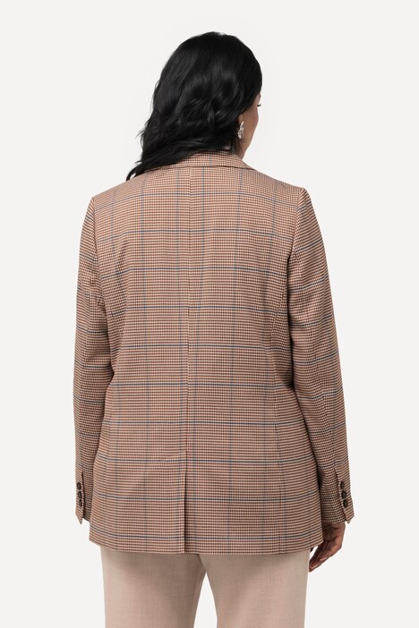 Blazer Femme Ulla Popken - Col Revers, Poches à Rabat, Boutonnage Classique, Taille 56-58 Noir