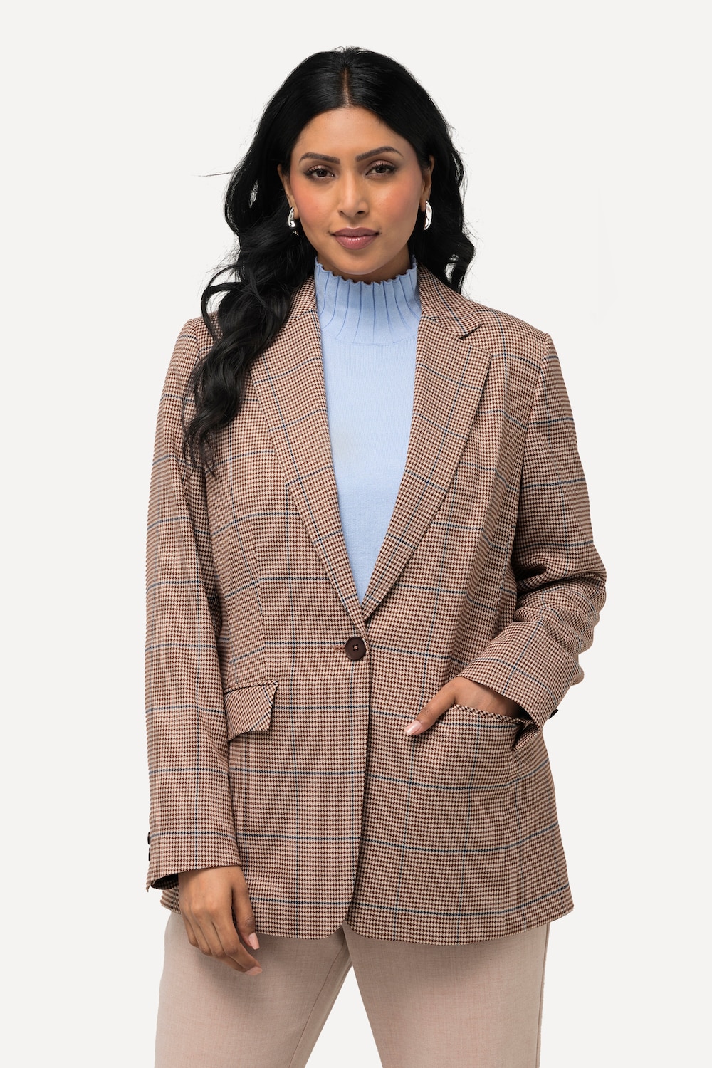 Große Größen Blazer, Damen, braun, Größe: 48, Polyester/Viskose, Ulla Popken