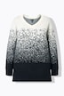 Pullover, Farbverlauf, A-Linie, V-Ausschnitt, Langarm