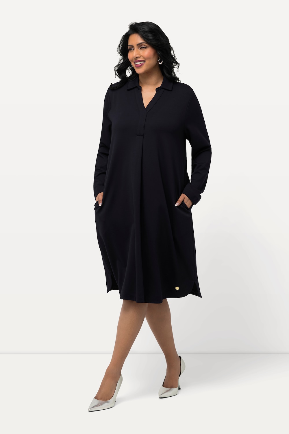 Große Größen Punto-Kleid, Damen, blau, Größe: 58/60, Viskose/Synthetische Fasern, Ulla Popken