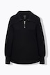 Troyer, gerippter Stehkragen, Zipper, Raglan-Langarm