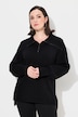 Troyer, gerippter Stehkragen, Zipper, Raglan-Langarm
