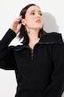 Troyer, gerippter Stehkragen, Zipper, Raglan-Langarm