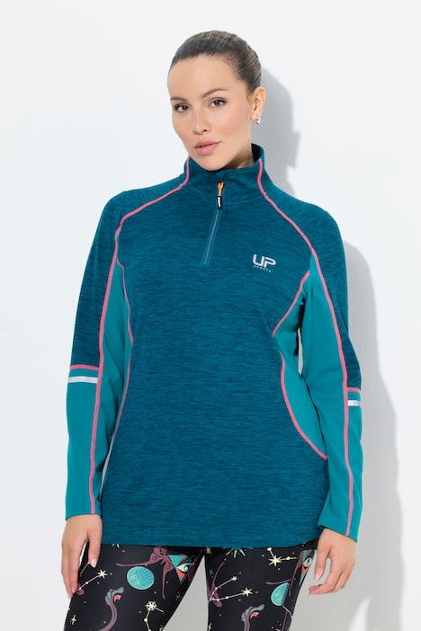 Functioneel shirt, Slim, opstaande kraag, rits, lange mouwen