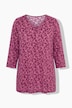 T-Shirt, A-Linie, V-Ausschnitt, Zierfalten, 3/4-Arm