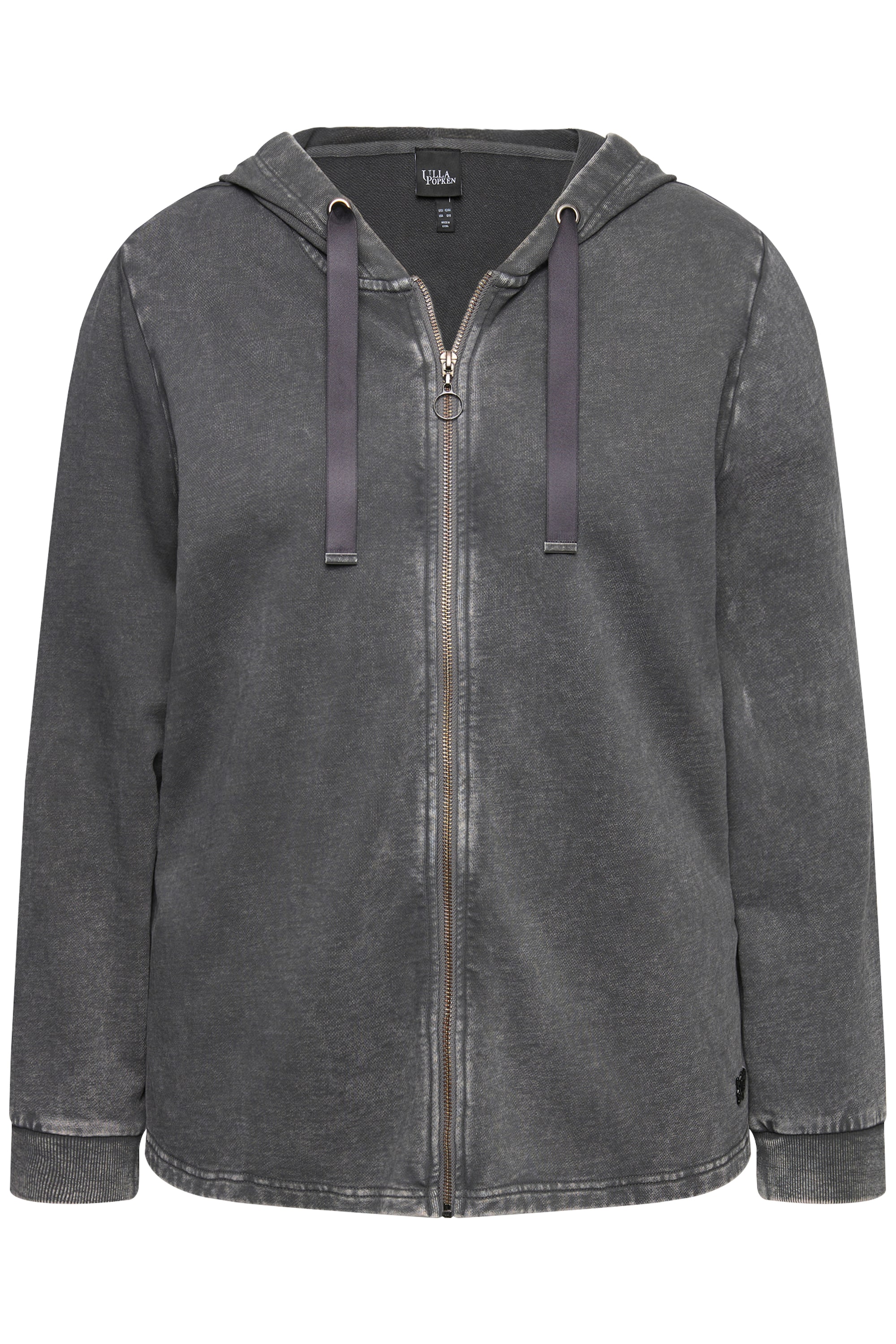 Ulla Popken Damen große Größen Hoodie Jacke Vintage Rückenmotiv Kapuze 830723