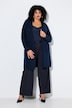 Long-Strickjacke, offene Form, V-Ausschnitt