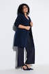 Long-Strickjacke, offene Form, V-Ausschnitt