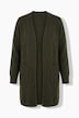 Long-Strickjacke, offene Form, V-Ausschnitt