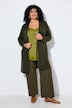 Long-Strickjacke, offene Form, V-Ausschnitt