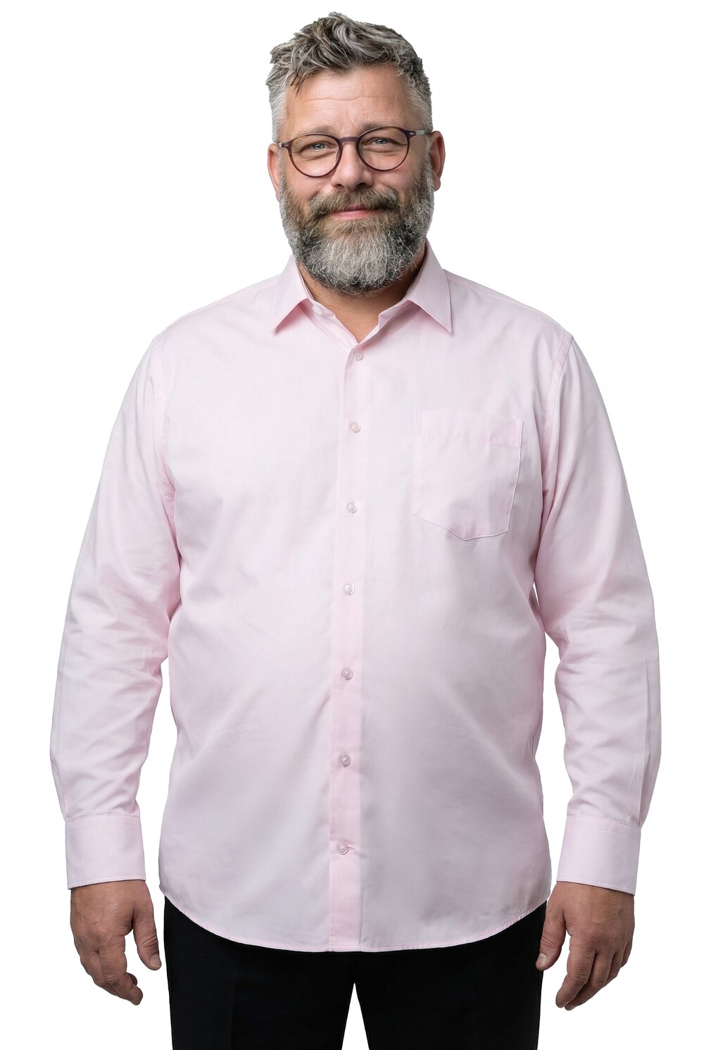 Stora storlekar Skjorta, Her, rosa, storlek: 3XL, Polyester/Bomull, Men Plus