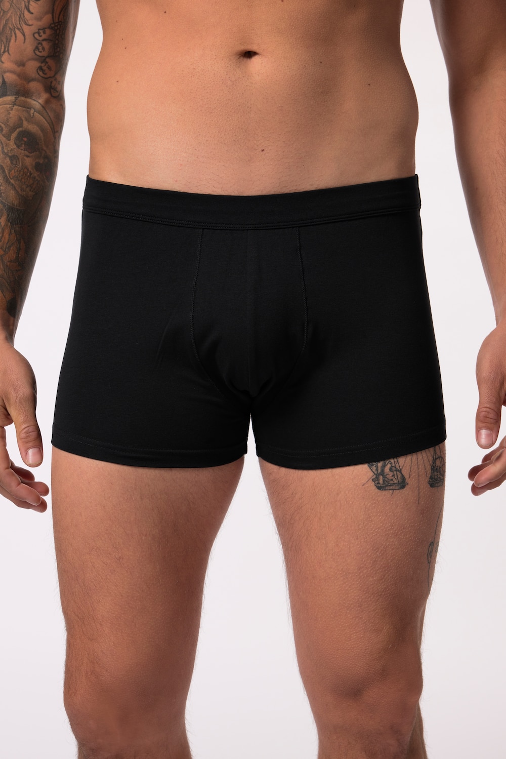 Stora storlekar Boxershorts i 2-pack, Her, svart, storlek: L, Bomull, JP-Aware