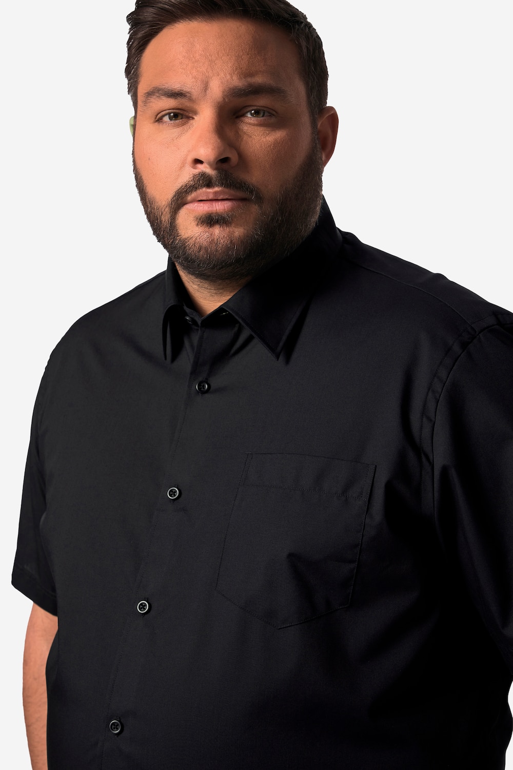 Stora storlekar Skjorta, Her, svart, storlek: 8XL, Polyester/Bomull, Men Plus