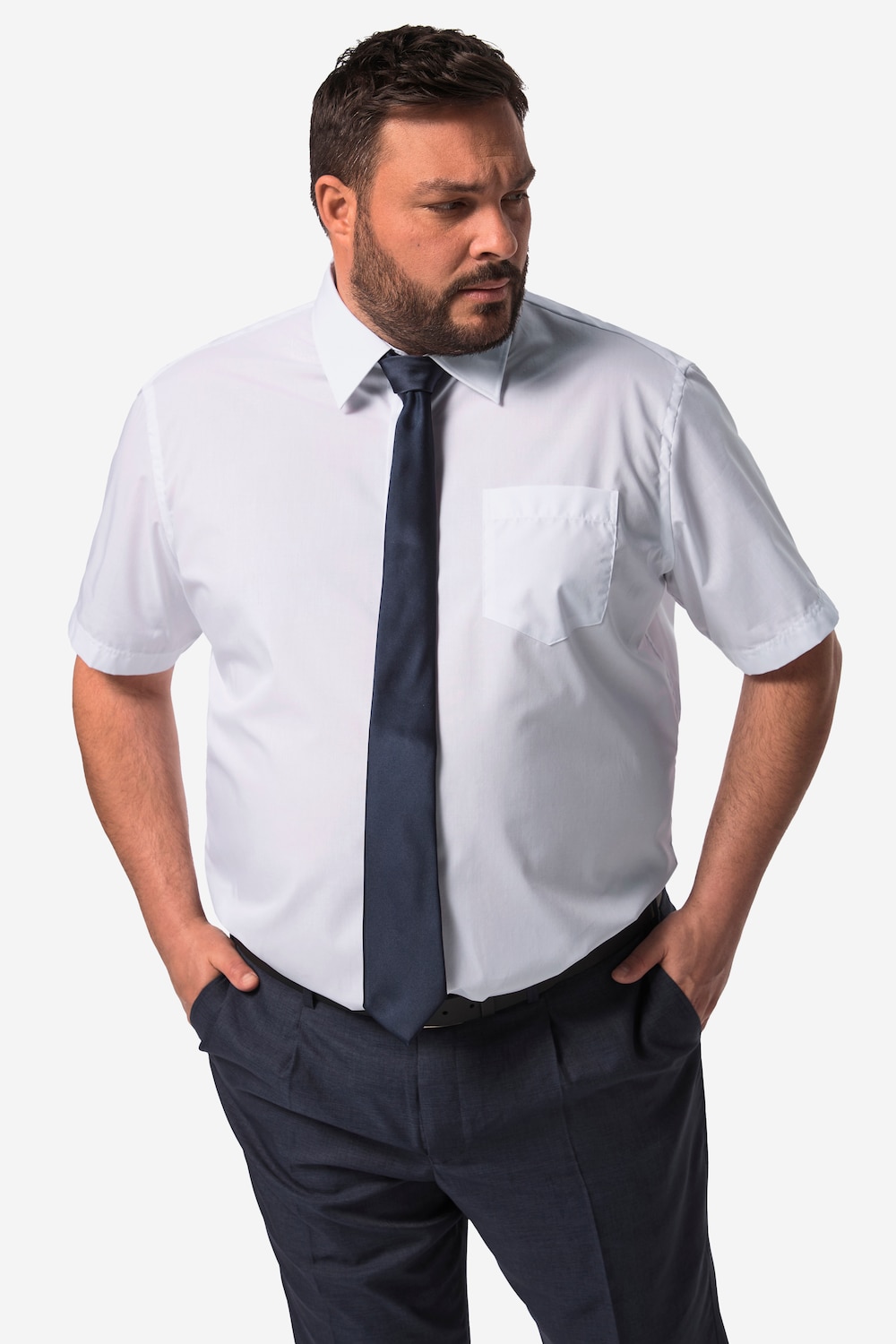 Men+ zakelijk overhemd, korte mouwen, EasyCare, kentkraag, comfort fit, tot 8XL