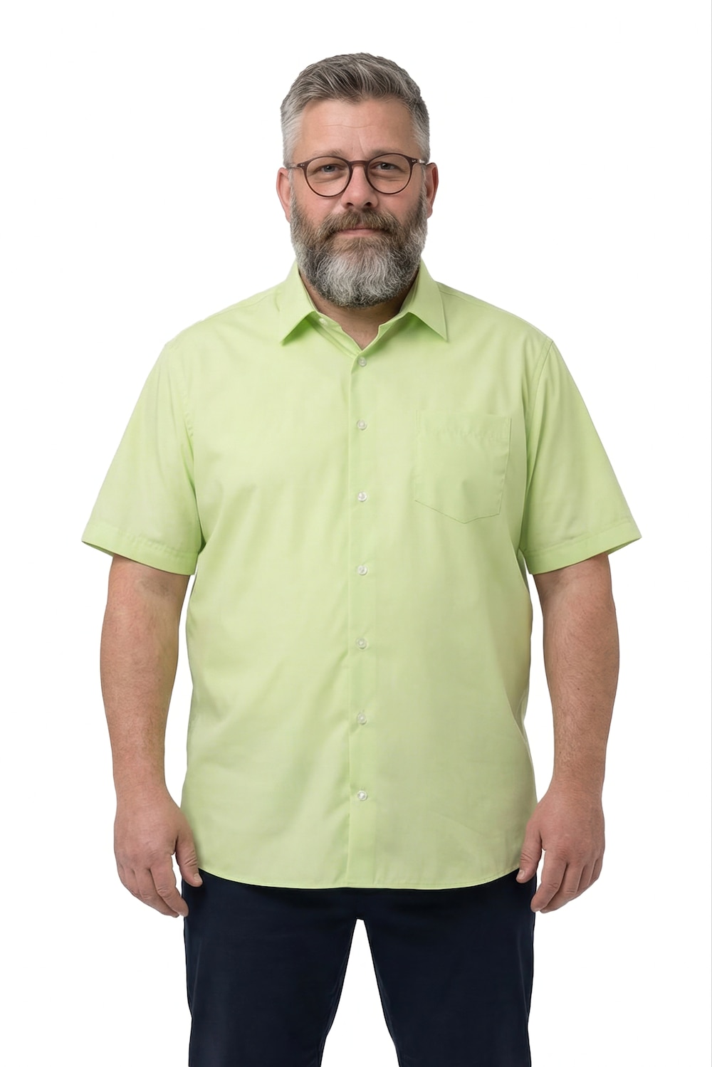 Stora storlekar Skjorta, Her, grön, storlek: 4XL, Polyester/Bomull, Men Plus