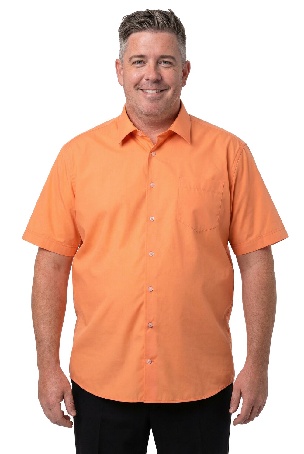 Stora storlekar Skjorta, Her, orange, storlek: 3XL, Polyester/Bomull, Men Plus