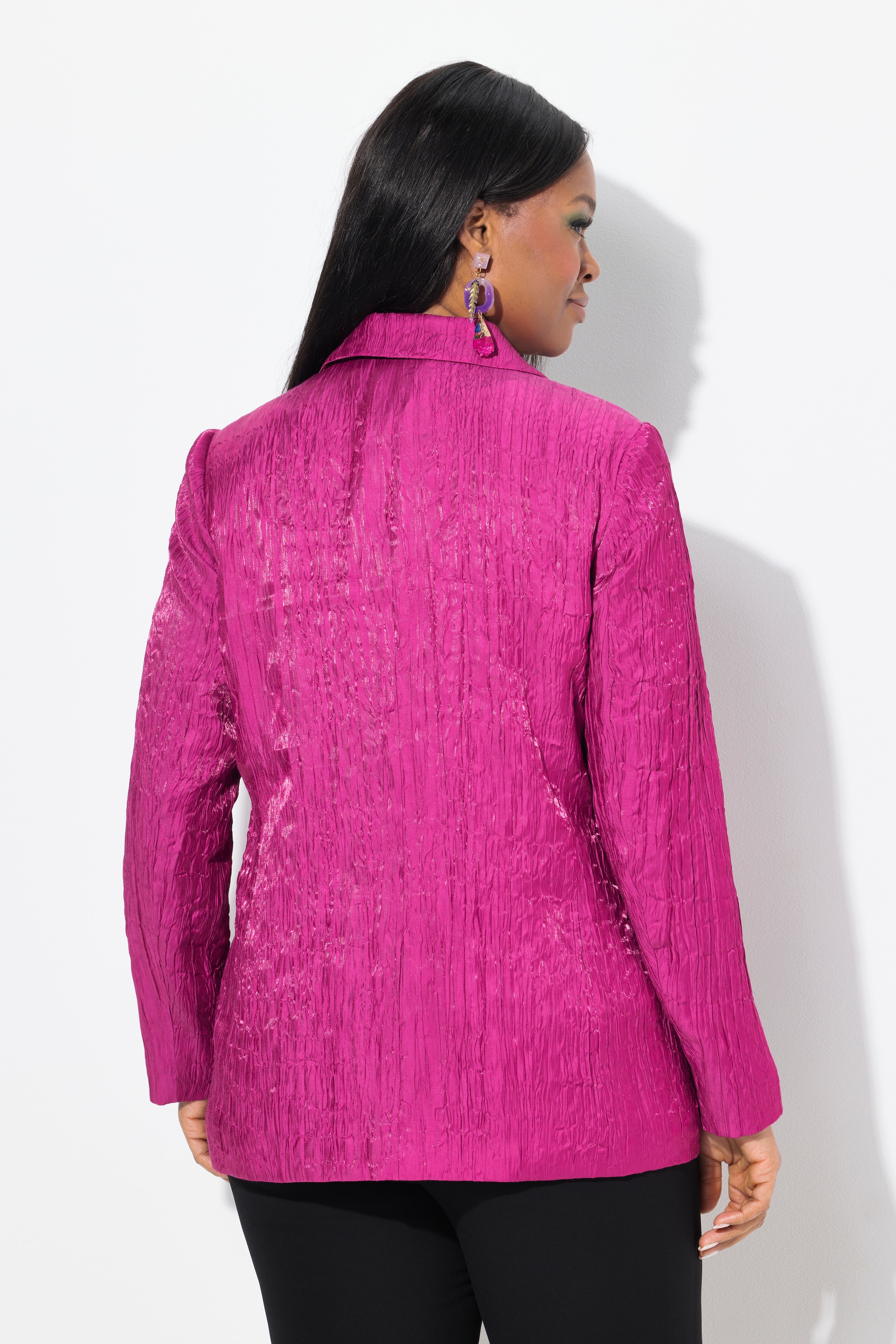 Ulla Popken Damen große Größen Crash Blazer Struktur Reverskragen Langarm 830767