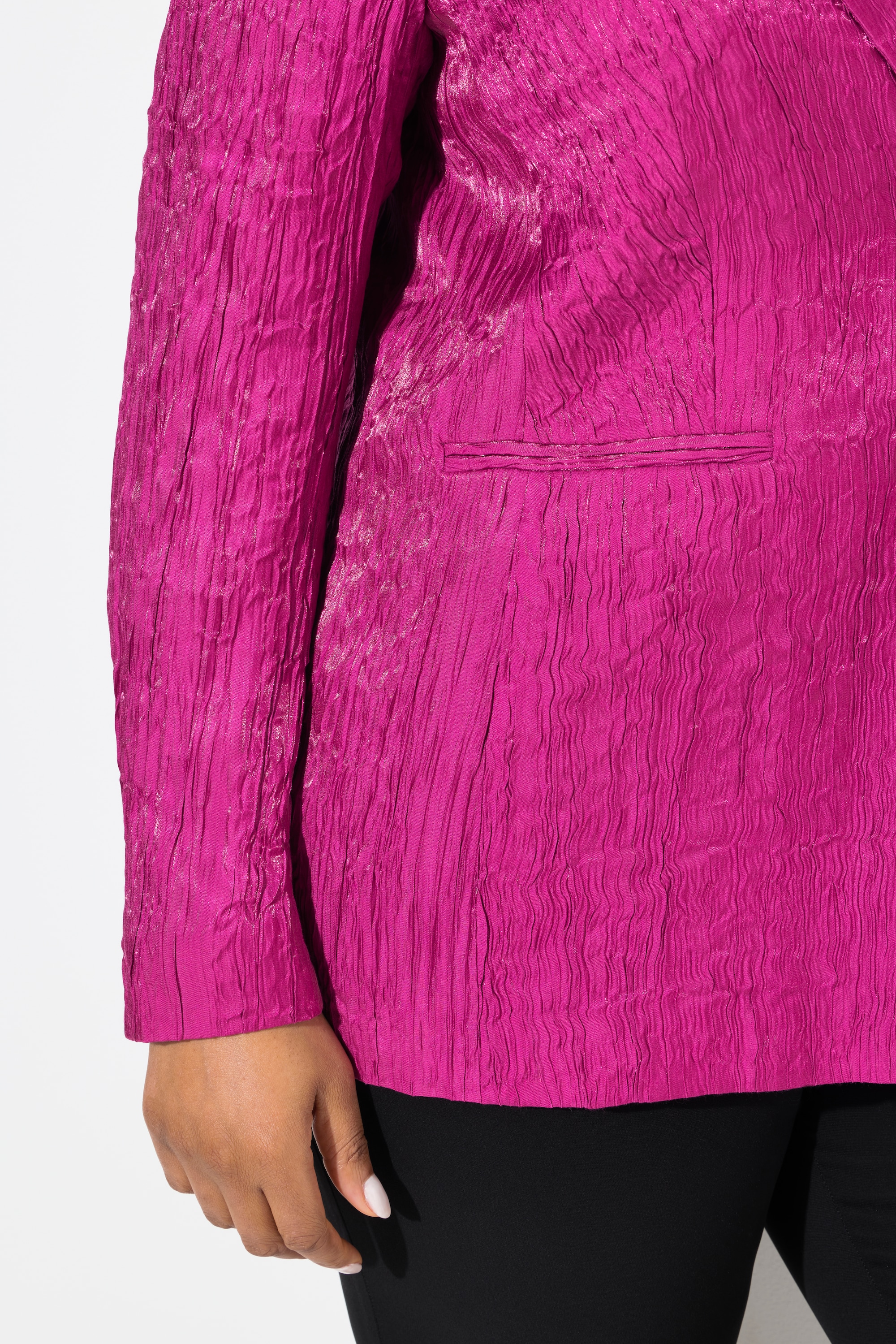 Ulla Popken Damen große Größen Crash Blazer Struktur Reverskragen Langarm 830767