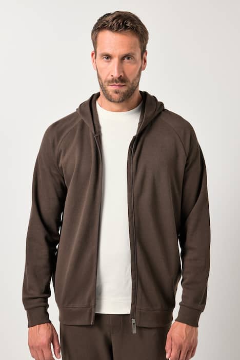 JP AWARE loungewear capuchonjas, duurzaamheid, GOTS-gecertificeerd biologisch katoen, tot 8XL