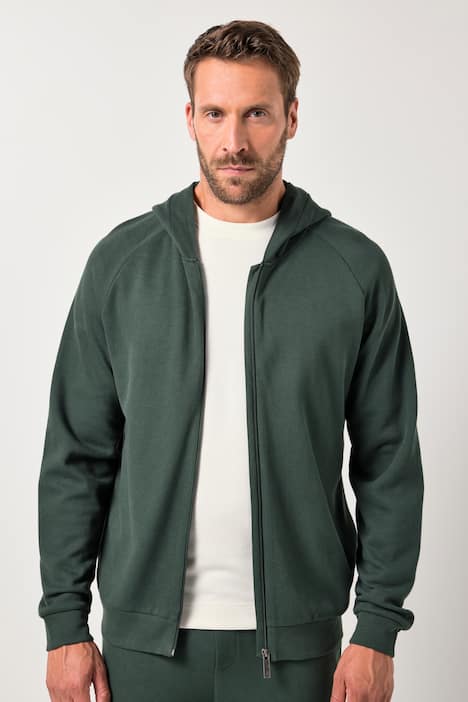 JP AWARE loungewear capuchonjas, duurzaamheid, GOTS-gecertificeerd biologisch katoen, tot 8XL