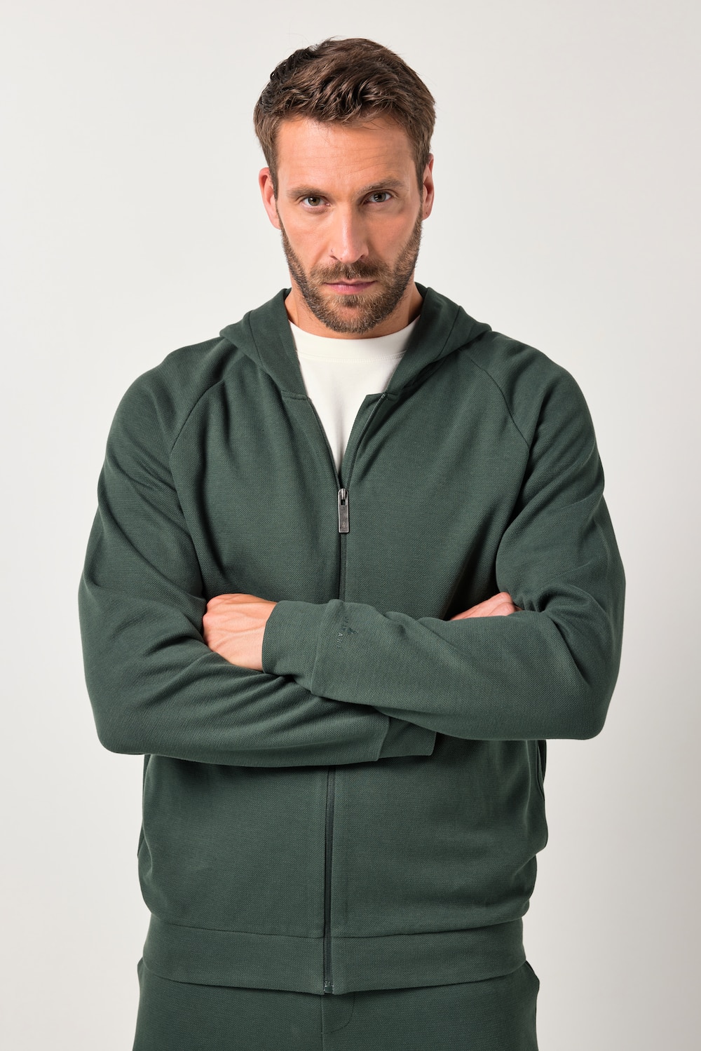 Stora storlekar Loungewear-huvjacka, Her, grön, storlek: XXL, JP-Aware