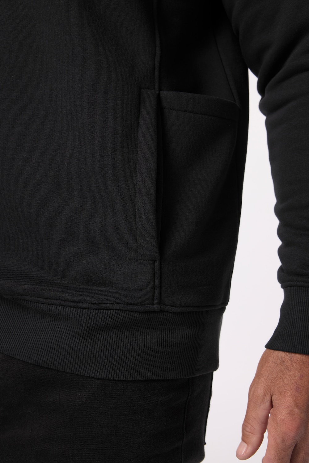 Stora storlekar Hoodie, Her, svart, storlek: XL, Bomull/Polyester, JP1880