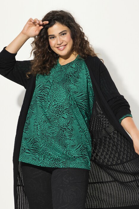 thumbnail image 2 of Women's Linen Shirt With 3/4 Sleeves - V Neck Button Down Loose Fit Blouse For Seniors 2 of 14