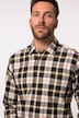 JP 1880 ternet flannelskjorte, lange ærmer, Kent-krave, moderne pasform, op til 8XL