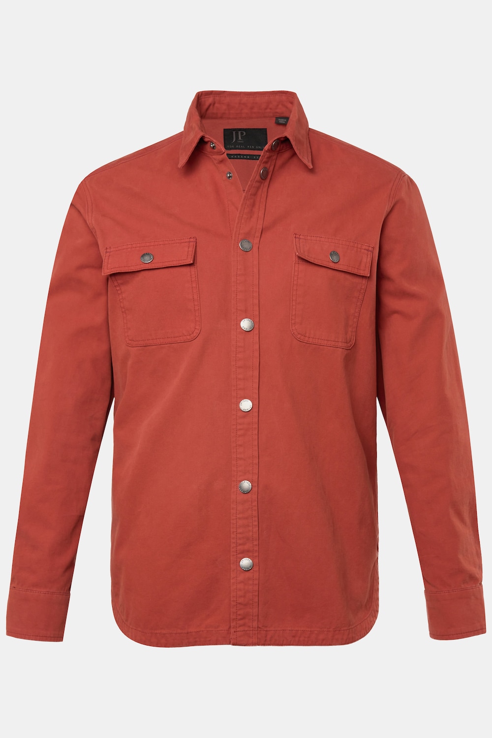 JP 1880 canvas overhemd, lange mouw, kentkraag, Modern Fit, tot 8XL