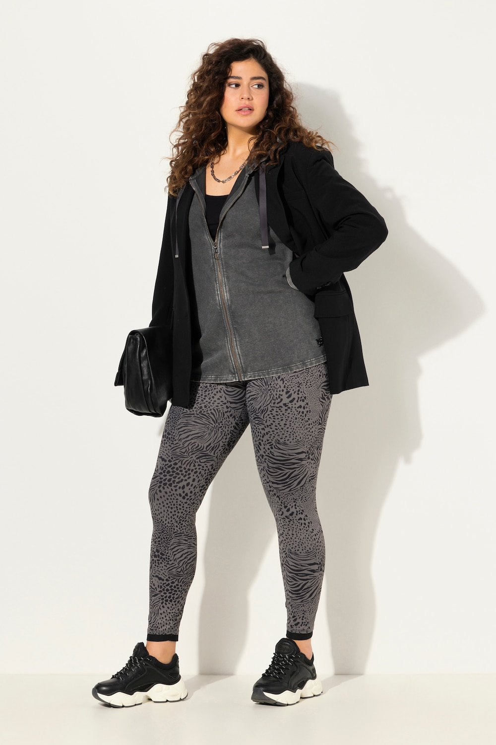 Große Größen Leggings, Damen, grau, Größe: 46/48, Polyester/Elasthan, Ulla Popken