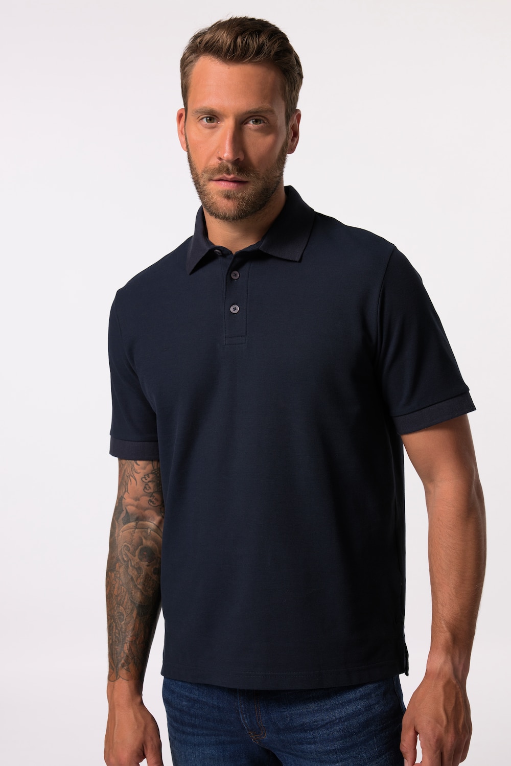 Große Größen JP AWARE Poloshirt, Herren, blau, Größe: L, Baumwolle, JP-Aware