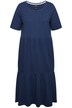 Žerzejové midi šaty, A střih, kulatý výstřih, krátké rukávy