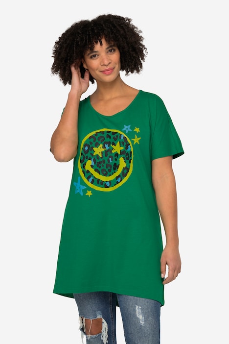 T-Shirt, oversized, Smiley, Rundhals, Halbarm