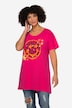 T-shirt oversize, décolleté rond et manches courtes, motif Smiley