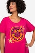 T-shirt oversize, décolleté rond et manches courtes, motif Smiley
