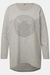 Longshirt, oversized, Smiley, V-Ausschnitt, Langarm
