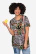 T-shirt dal taglio oversize con Smiley, fantasia a ghirigori, scollo a girocollo e mezze maniche