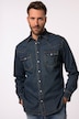 Chemise en jean JP 1880 à manches longues, style vintage, col Kent et coupe Modern Fit - jusqu'au 8 XL