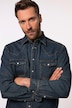 Chemise en jean JP 1880 à manches longues, style vintage, col Kent et coupe Modern Fit - jusqu'au 8 XL