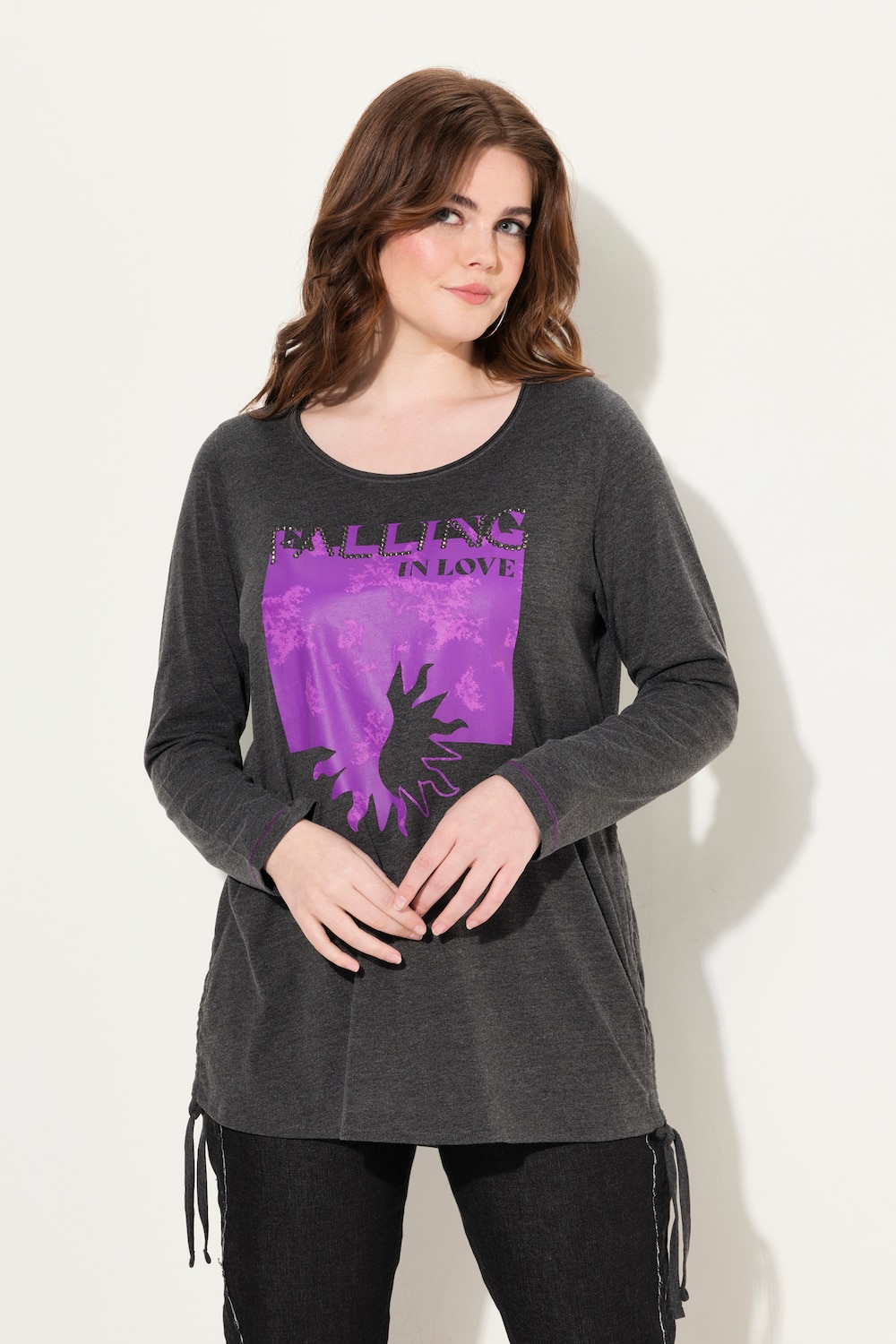 Große Größen Shirt, Damen, schwarz, Größe: 42/44, Baumwolle/Polyester, Ulla Popken