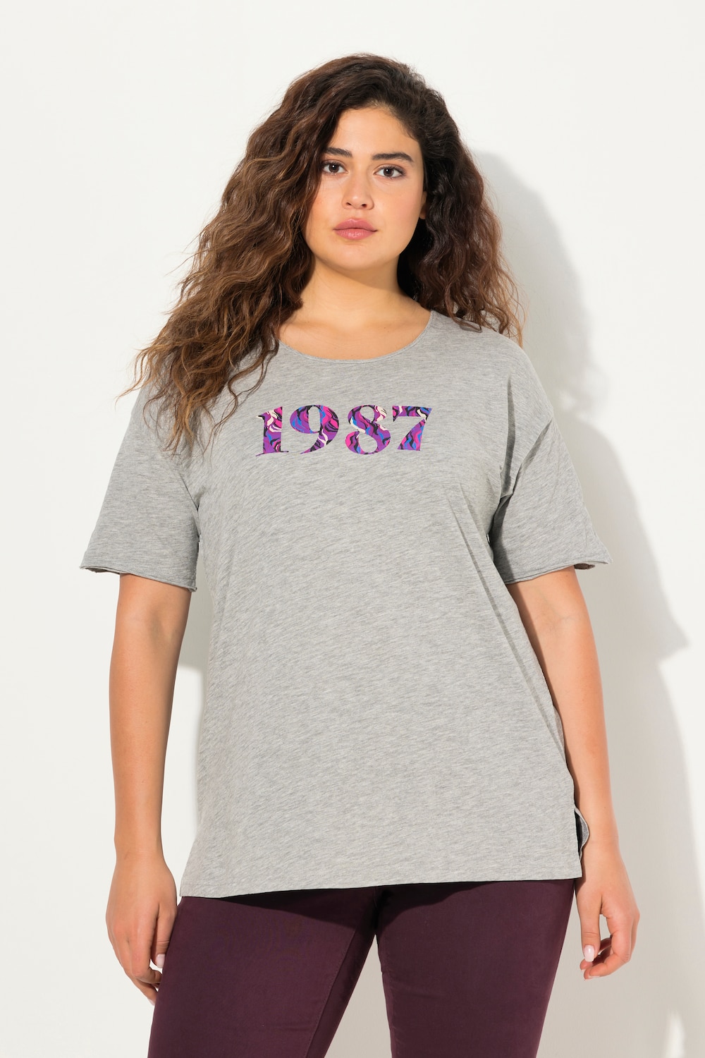 Große Größen T-Shirt, Damen, grau, Größe: 42/44, Baumwolle, Ulla Popken
