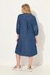 Jeanskleid, 3/4 Arm, V-Ausschnitt, Midilänge