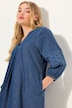Jeanskleid, 3/4 Arm, V-Ausschnitt, Midilänge