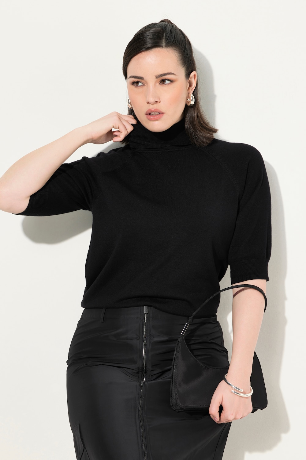 Große Größen Pullover, Damen, schwarz, Größe: 54/56, Viskose/Synthetische Fasern, Ulla Popken