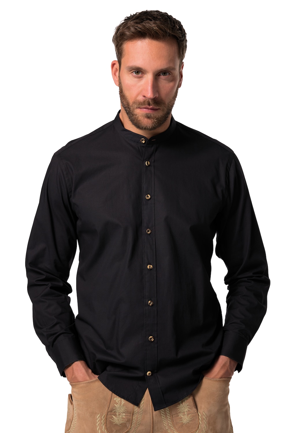 Chemise noire homme manches longues » Grande Taille Ulla Popken